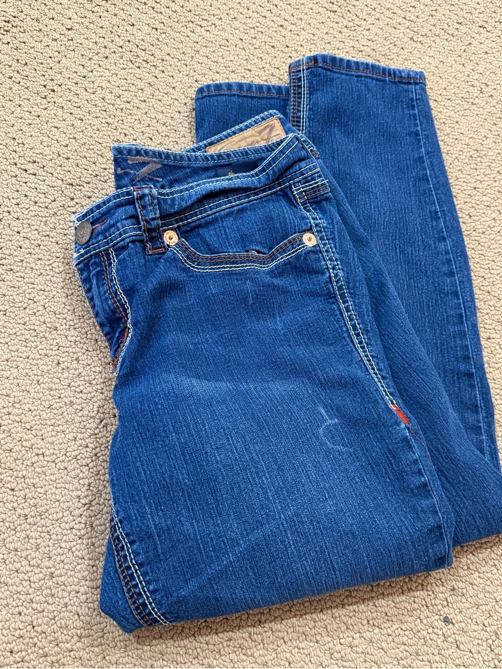 Seven7 Women's Straight-Leg Blue Denim Jeans